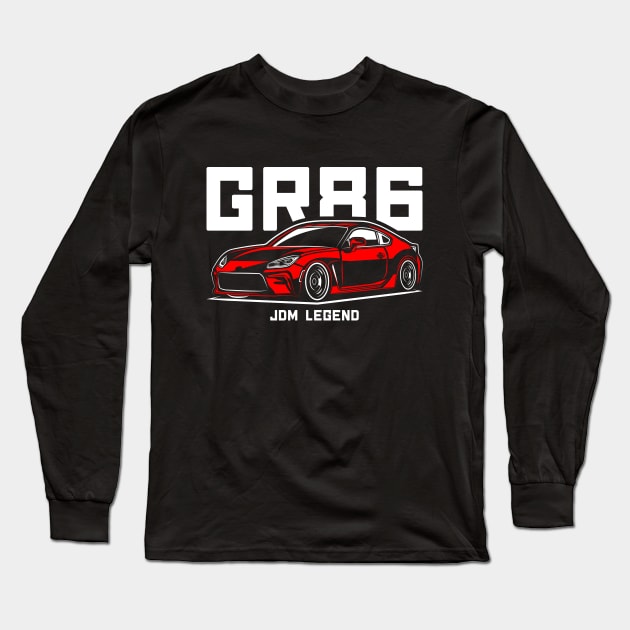 Racing Red GR86 JDM Long Sleeve T-Shirt by GoldenTuners